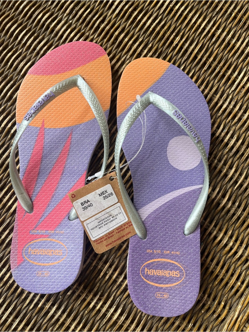 Havaianas Purple Flip Flops with Silver Straps